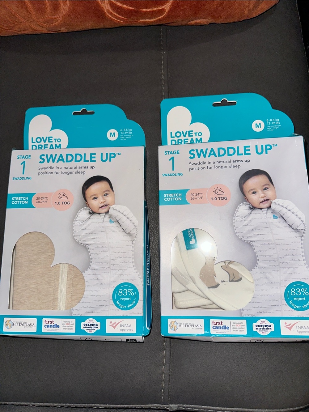 Love To Dream Swaddle Up Bag Stage 1 Swaddling Medium Sealed Beige & Bunny